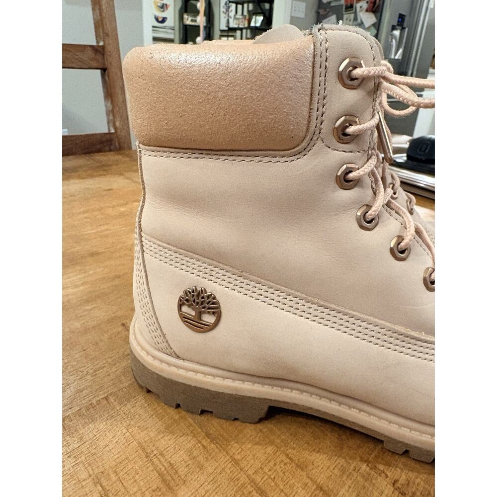 Womens Timberland 6 inch Premium nubuck leather boots pink and rose gold size 8 - Picture 4 of 16